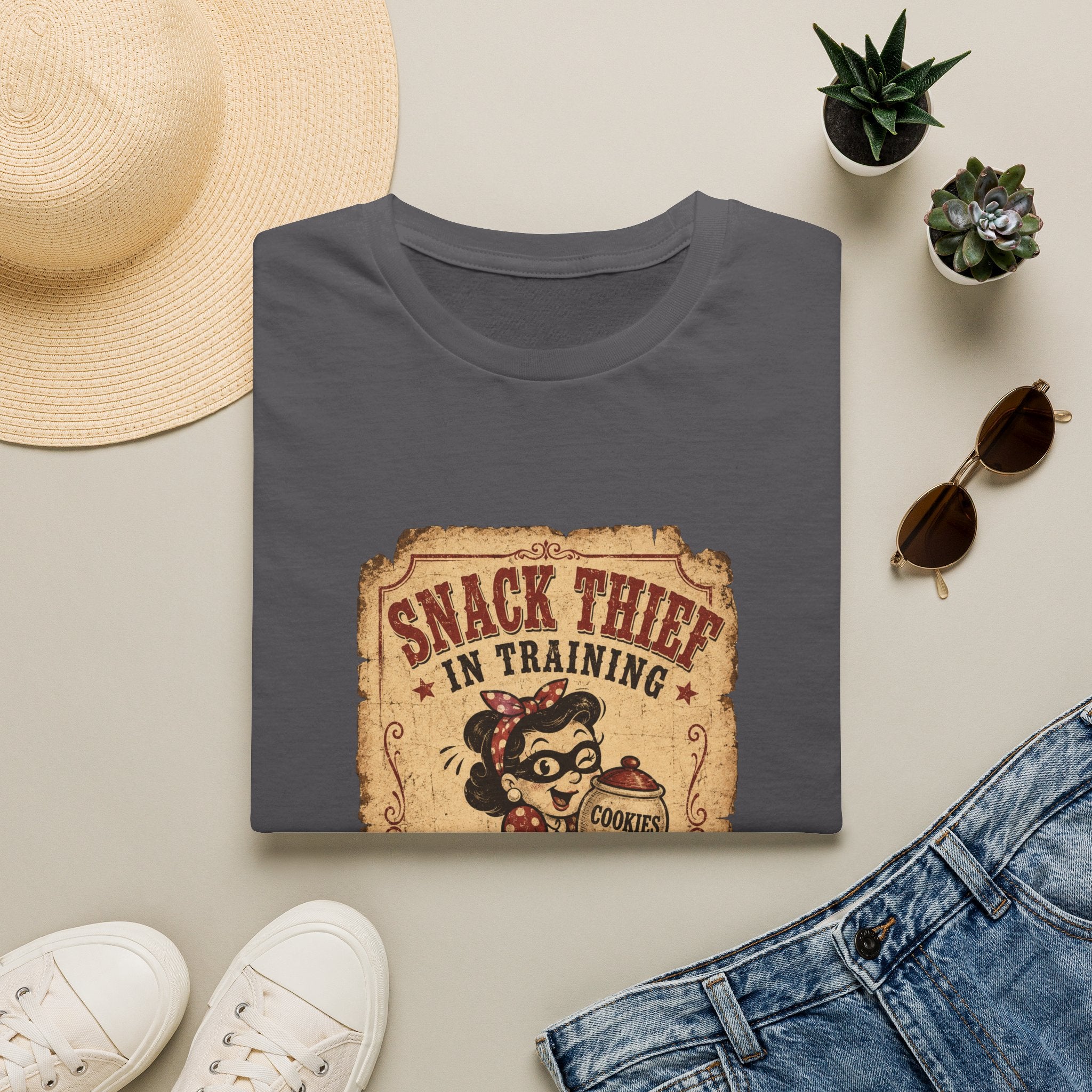 Snack Thief T-Shirt — Funny Retro Cookie Lover Tee ("Snack Thief in Training")
