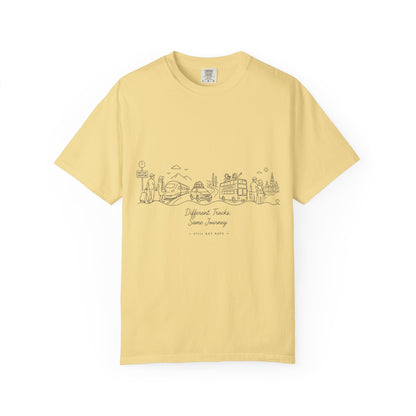 City Skyline Sketch T-Shirt — Hand-Drawn Travel Illustration Tee
