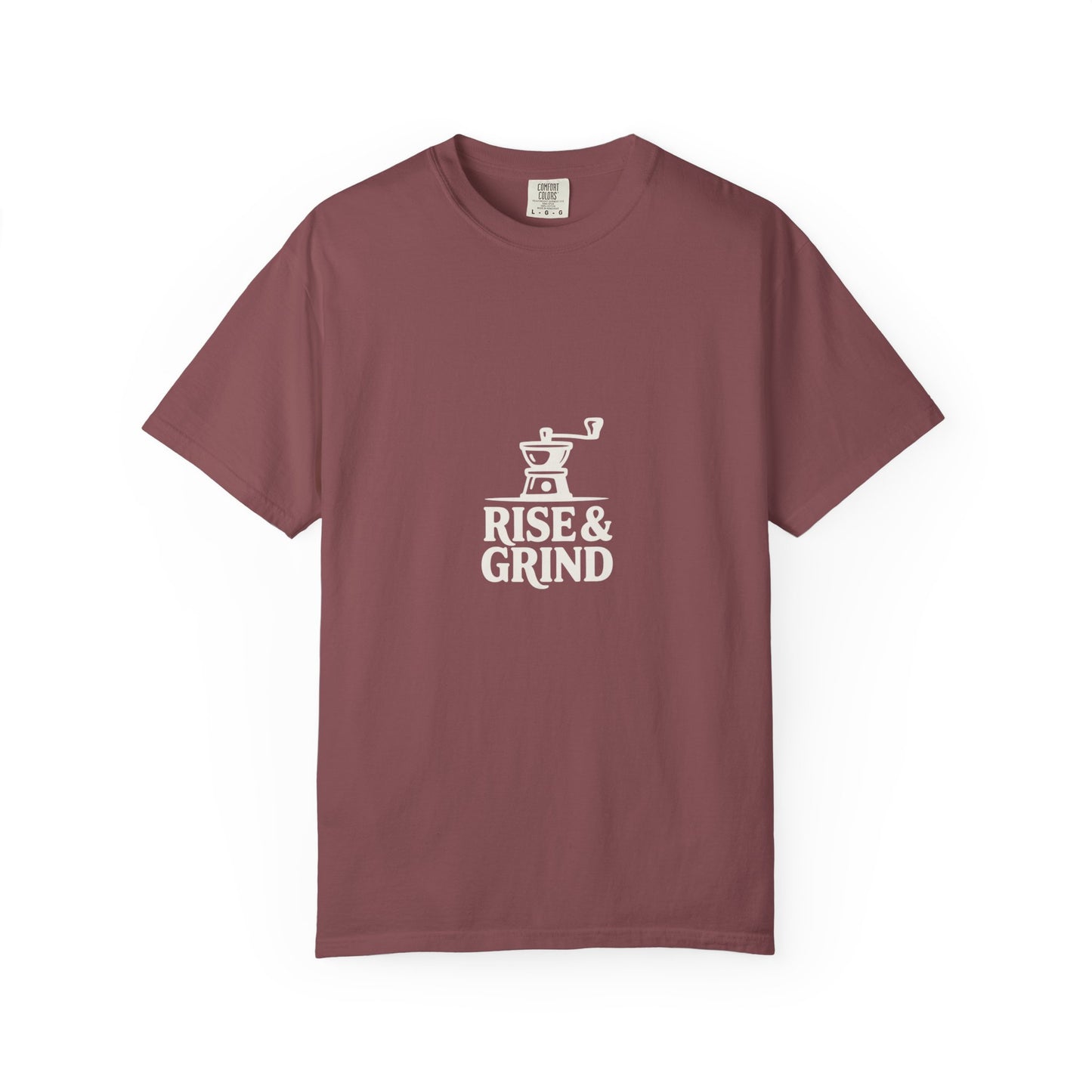 Rise & Grind T-Shirt — Coffee Grinder Graphic Tee