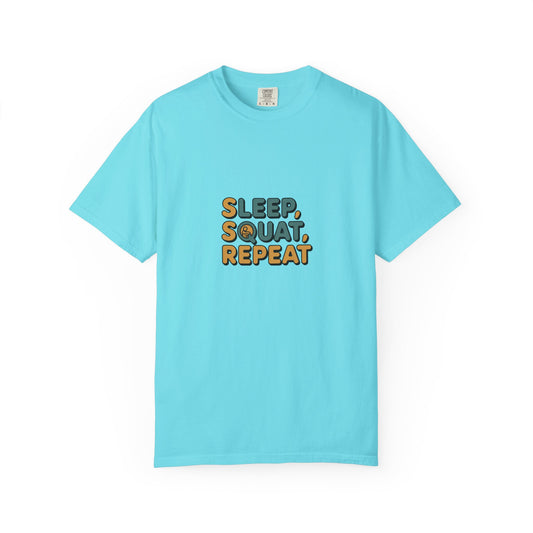 Sleep. Squat. Repeat. T-Shirt - Retro Fitness Gym Tee