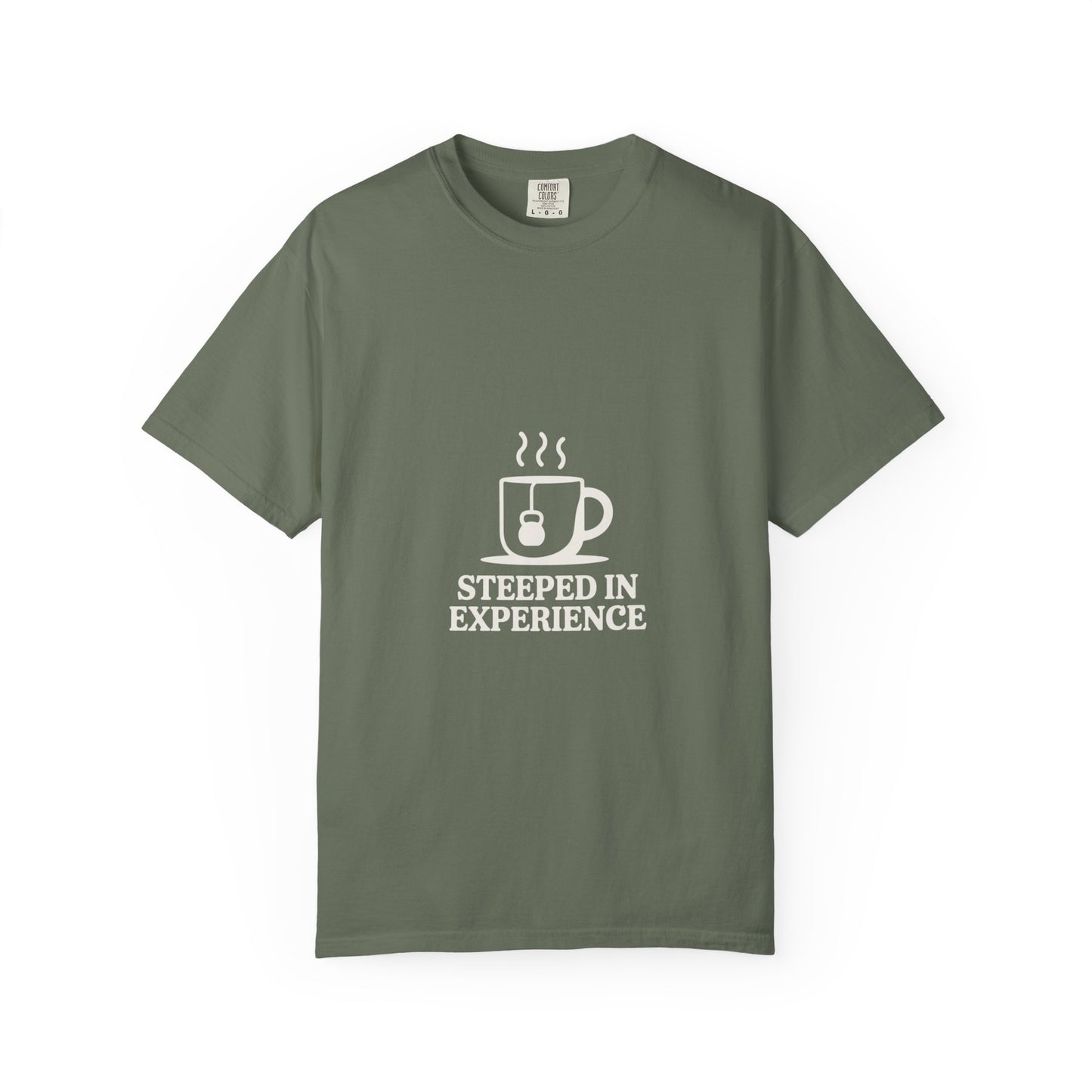Steeped in Experience Tee — Coffee Mug Graphic T-Shirt