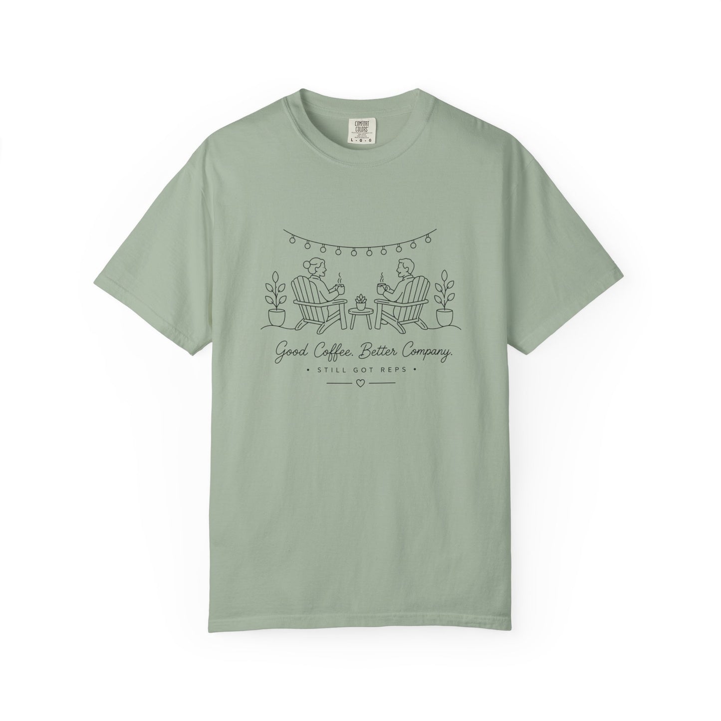 Adventure Series, Coffee Patio Tee — 'Grand Coffee Roasters Company' Minimal Line Art T-Shirt
