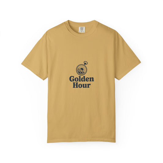 Golden Hour Pocket Tee — Minimal Vintage Pocket Watch Graphic T-Shirt