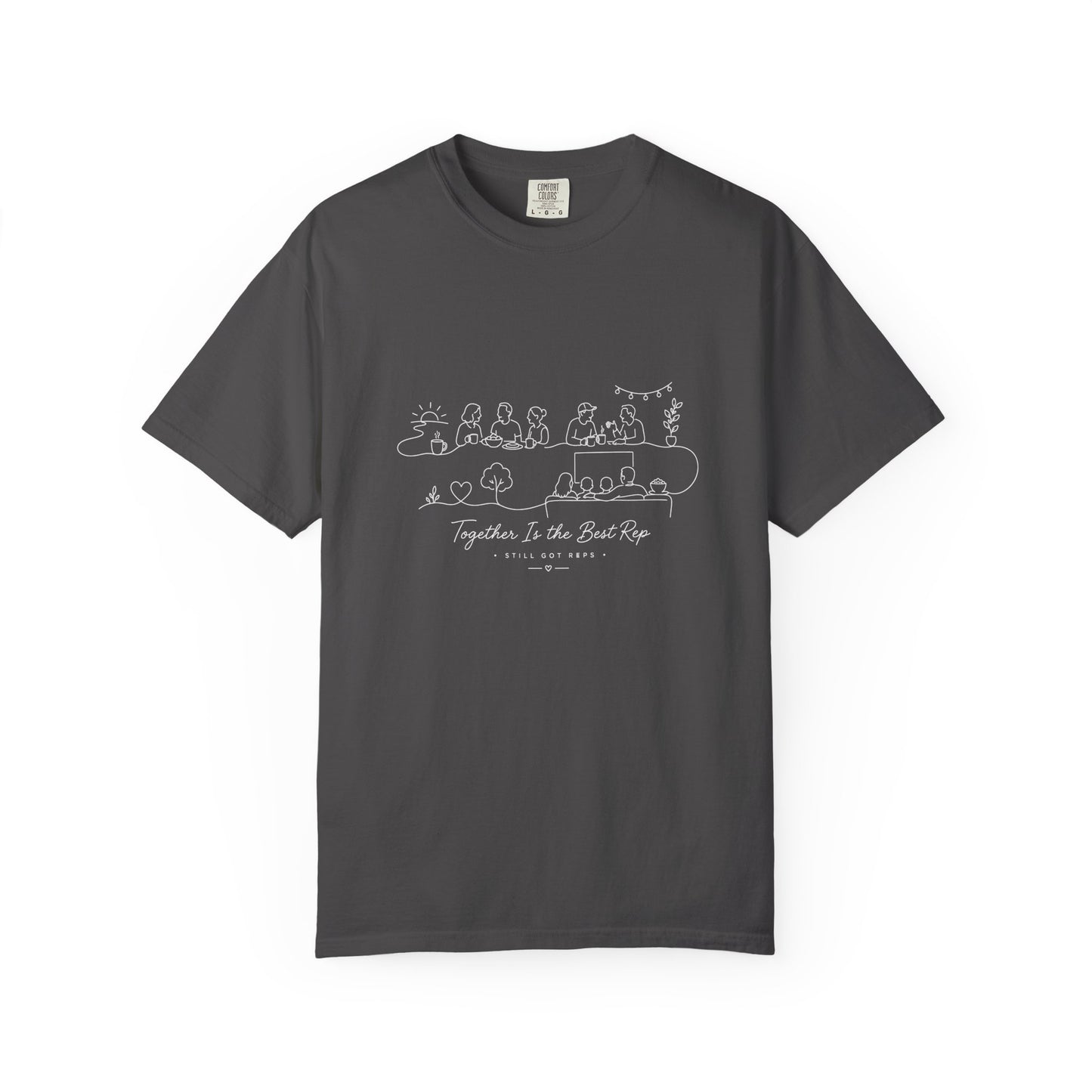 Adventure Series, Friends Line Art T-Shirt — "Together to the Finish Line" Minimal Graphic Tee