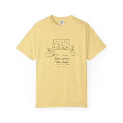 Adventure Series, T-Shirt — 'Best Season Starts Ahead' Minimal Line Art Landscape Tee