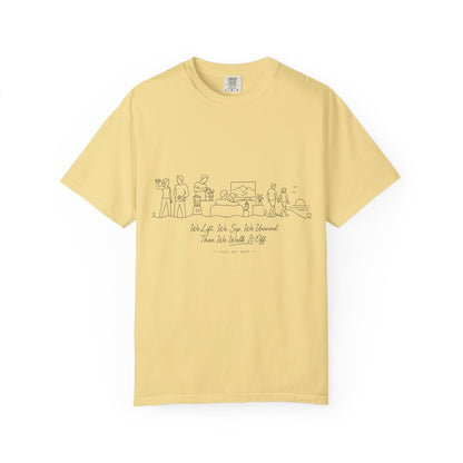 Sketch Line Art T-Shirt — "We Left Some Time For Ourselves" Minimal Crew Tee