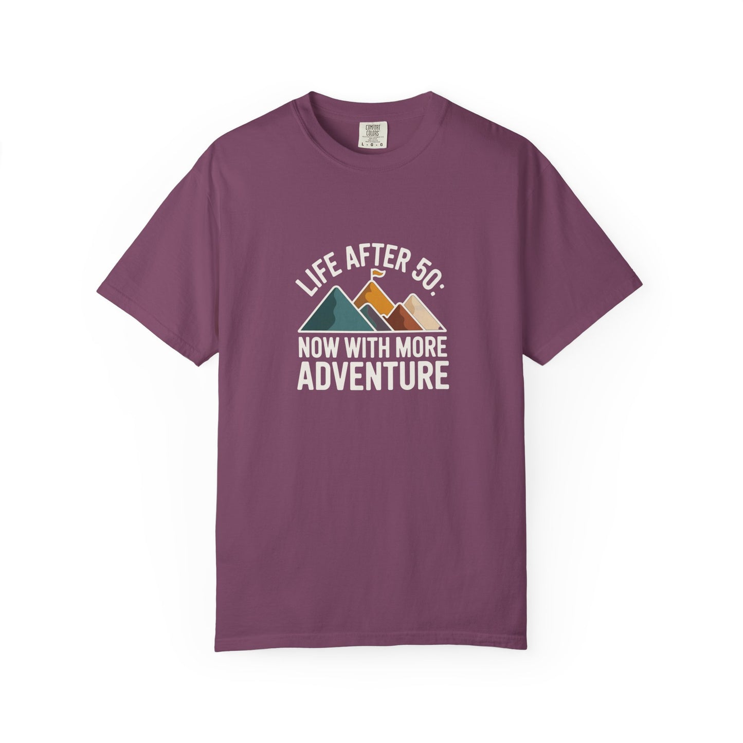 T-Shirt — "Life After 50: Now With More Adventure" Mountain Graphic