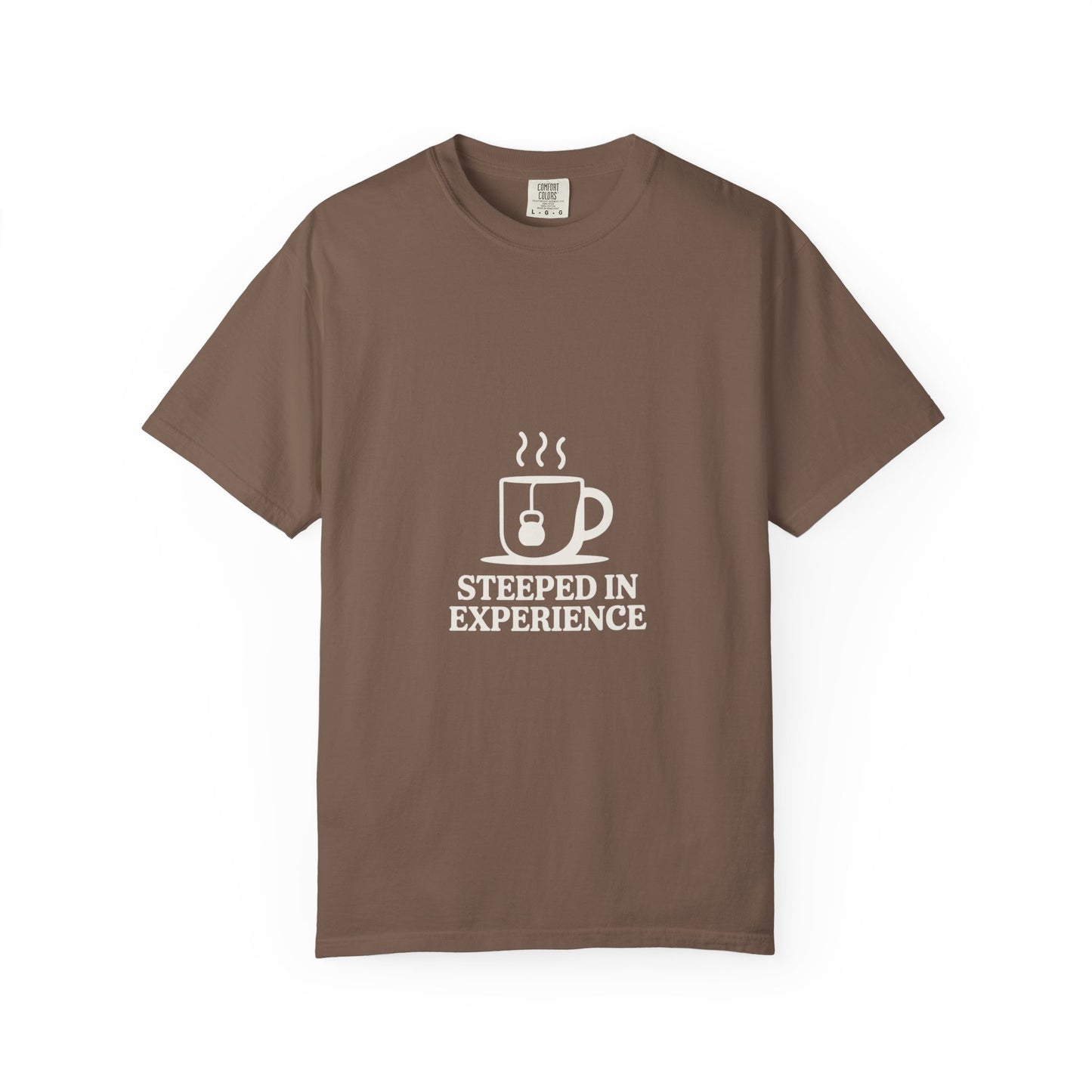 Steeped in Experience Tee — Coffee Mug Graphic T-Shirt