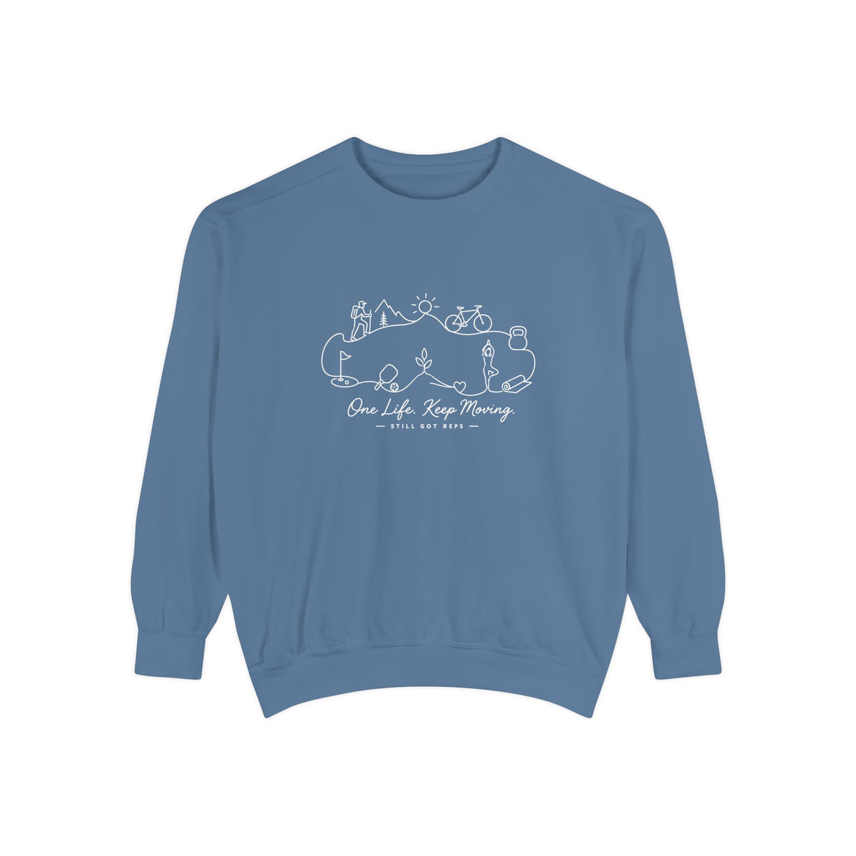 Inspirational Heritage Pullover | One Life Keep Moving Graphic Sweatshirt | Active Lifestyle Top