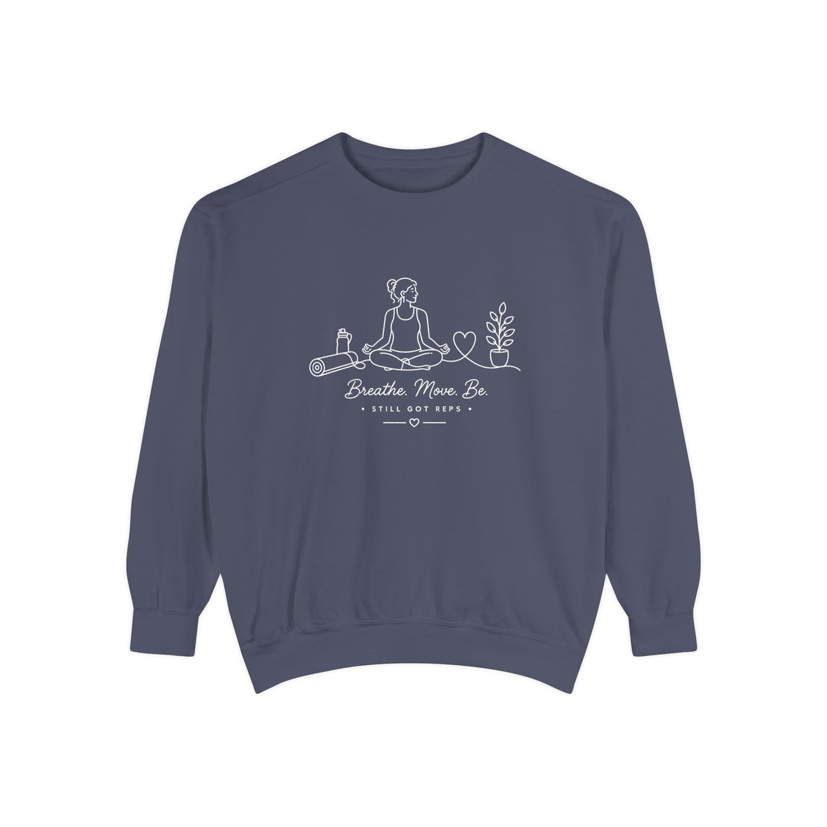 Mindful Living Pullover | Breathe Move Be Graphic Sweatshirt | Active Lifestyle Top