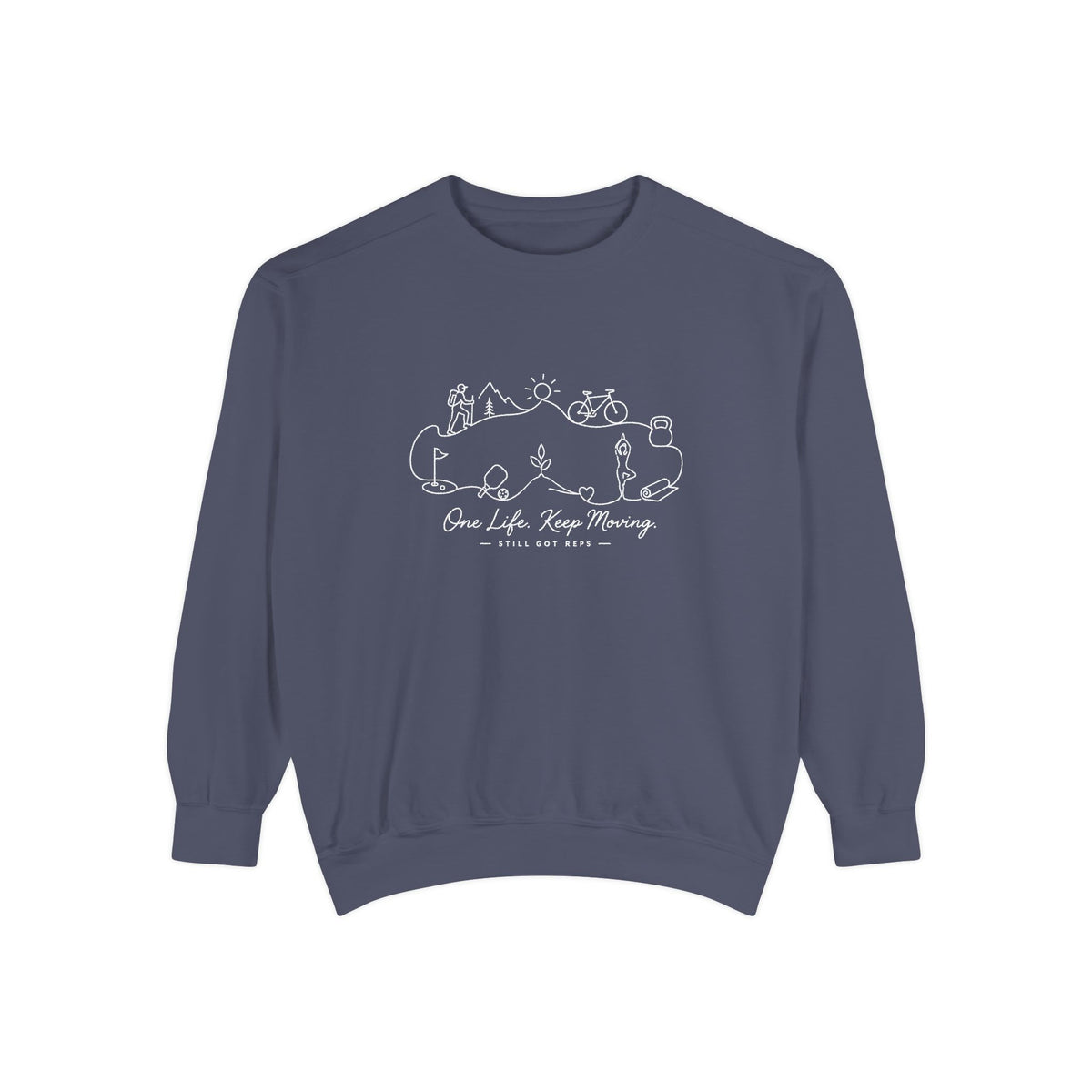 Inspirational Heritage Pullover | One Life Keep Moving Graphic Sweatshirt | Active Lifestyle Top