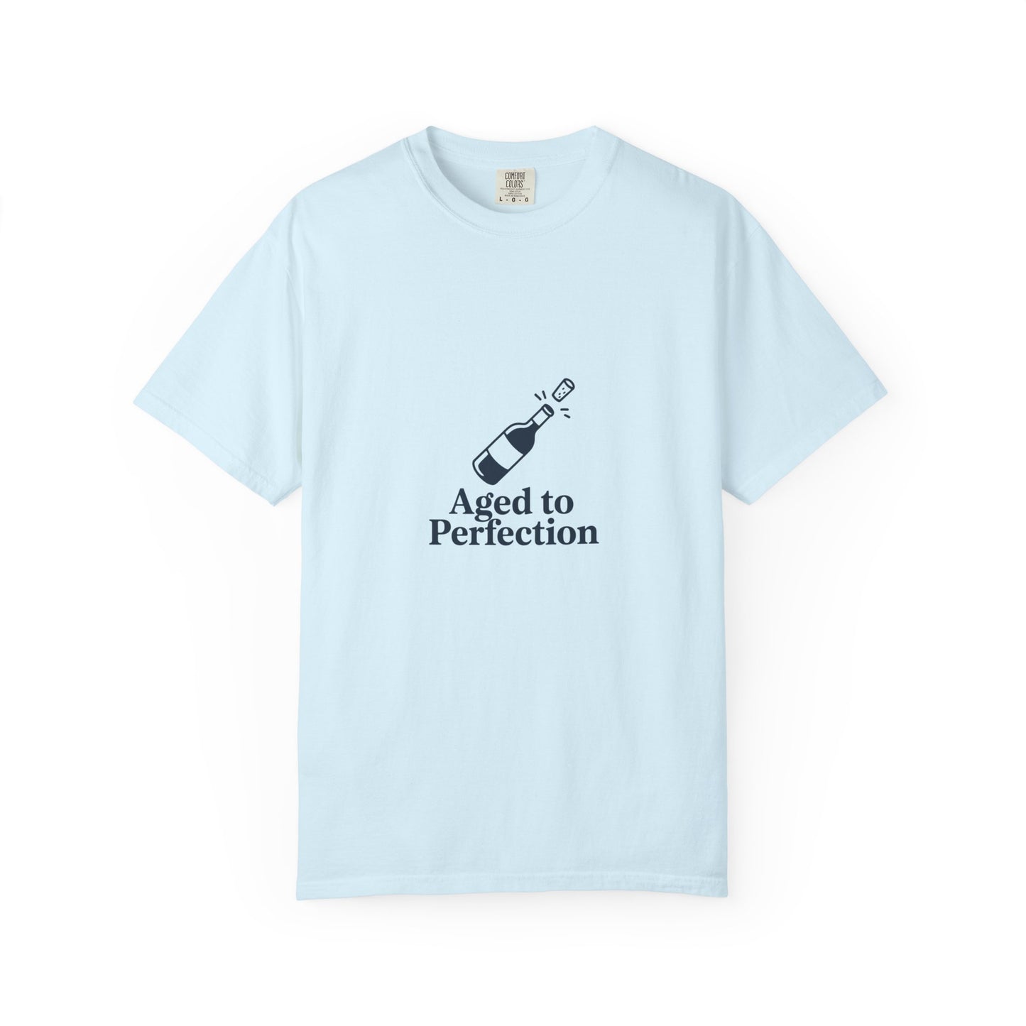 T-Shirt — "Aged to Perfection" Champagne Bottle Graphic
