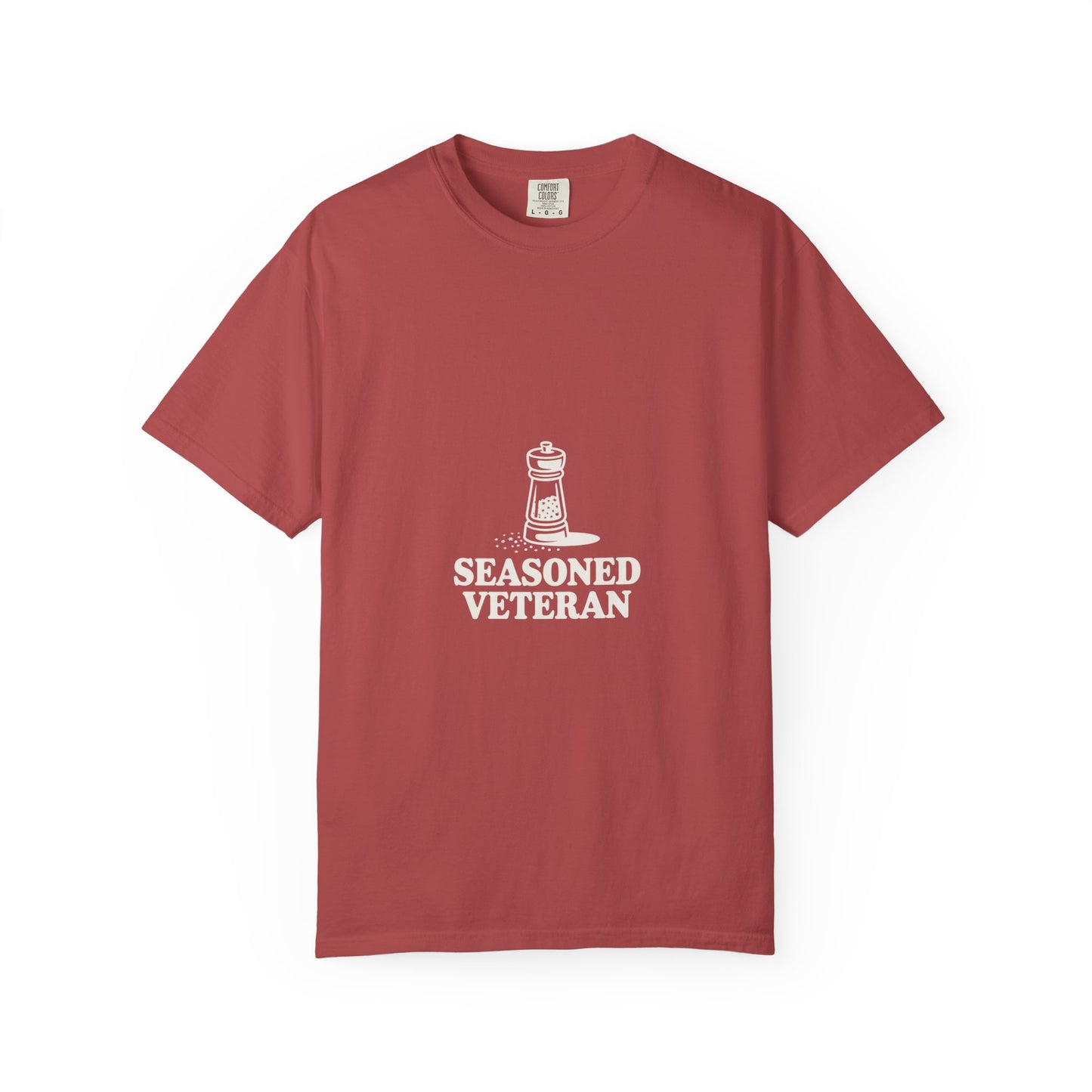 Seasoned Veteran T-Shirt — Military Pride Graphic Tee with Salt Shaker Design