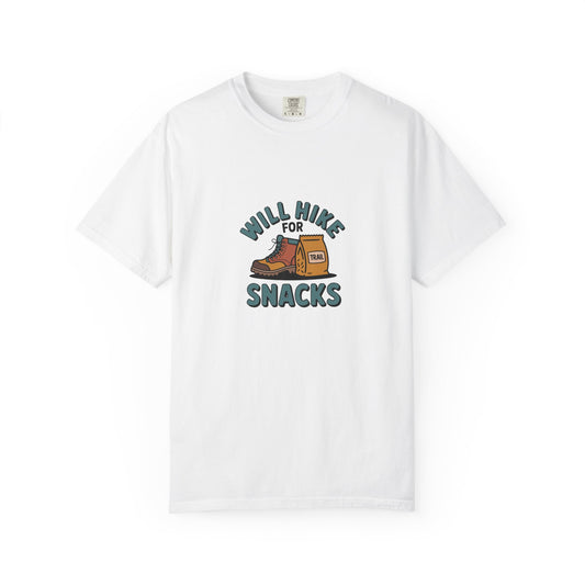 Hiking T‑Shirt — "Will Hike for Snacks" Graphic Tee