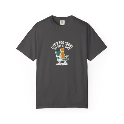 T-Shirt - "Life's Too Short to Sit It Out" Rocking Chair Graphic Tee