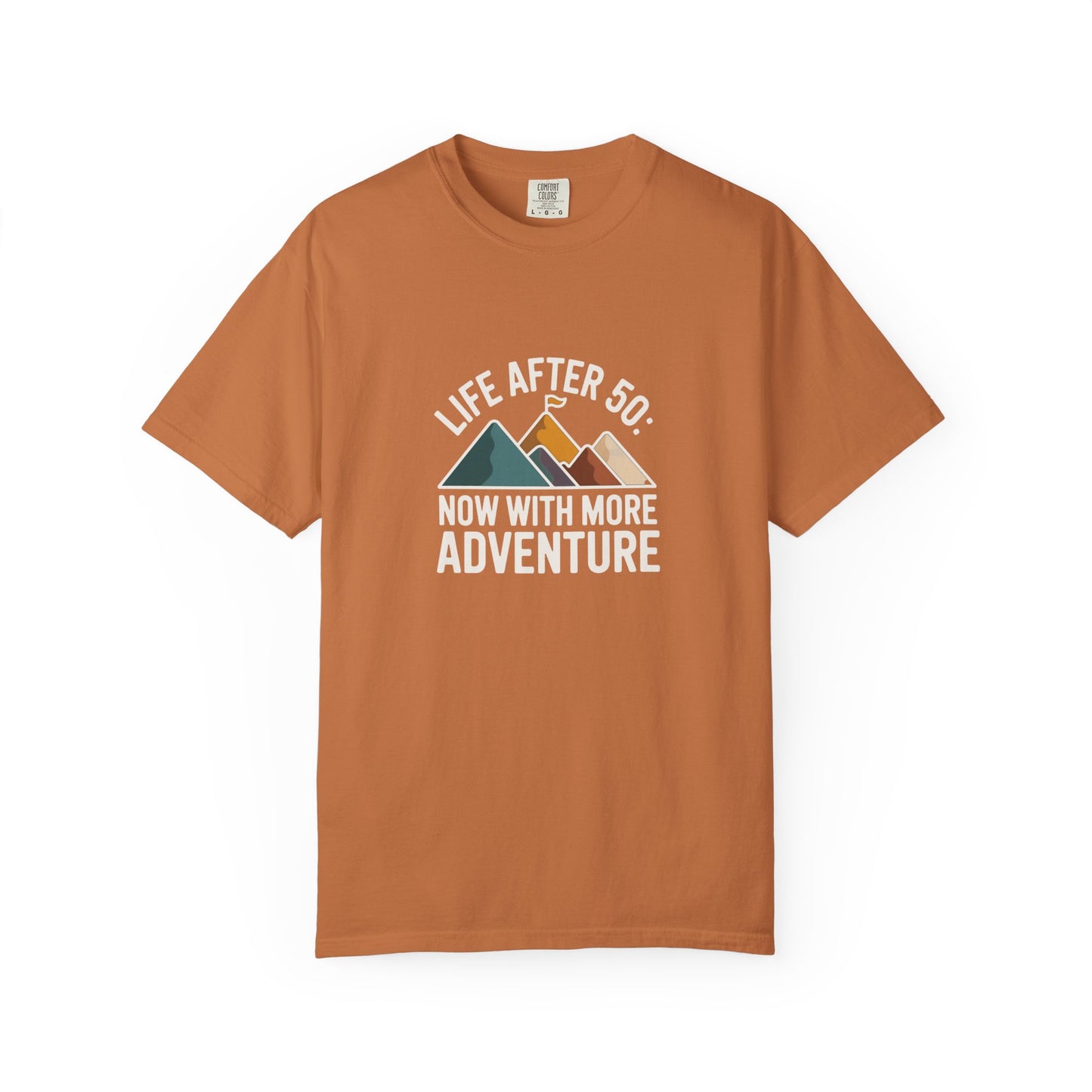 T-Shirt — "Life After 50: Now With More Adventure" Mountain Graphic