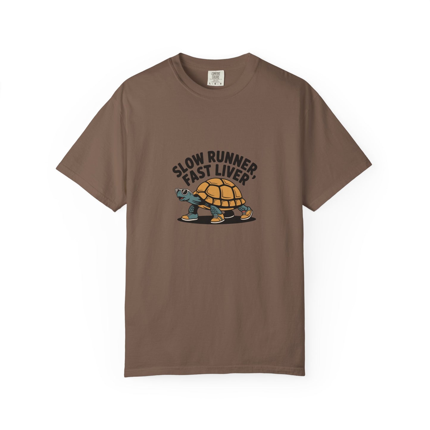 T-Shirt — "Slow Runner Fast Liver" Turtle Graphic Tee