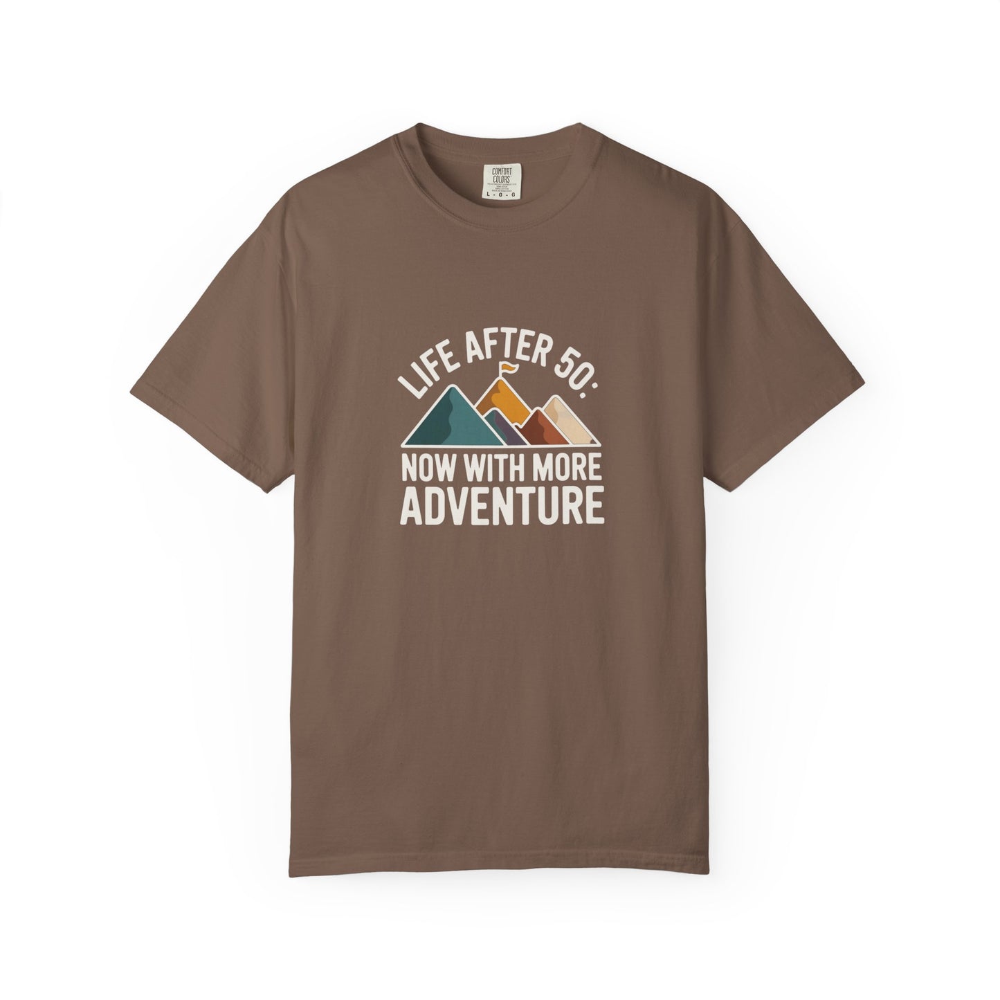 T-Shirt — "Life After 50: Now With More Adventure" Mountain Graphic