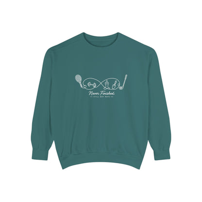 Athletic Longevity Pullover | Never Finished Graphic Sweatshirt | Active Aging Top