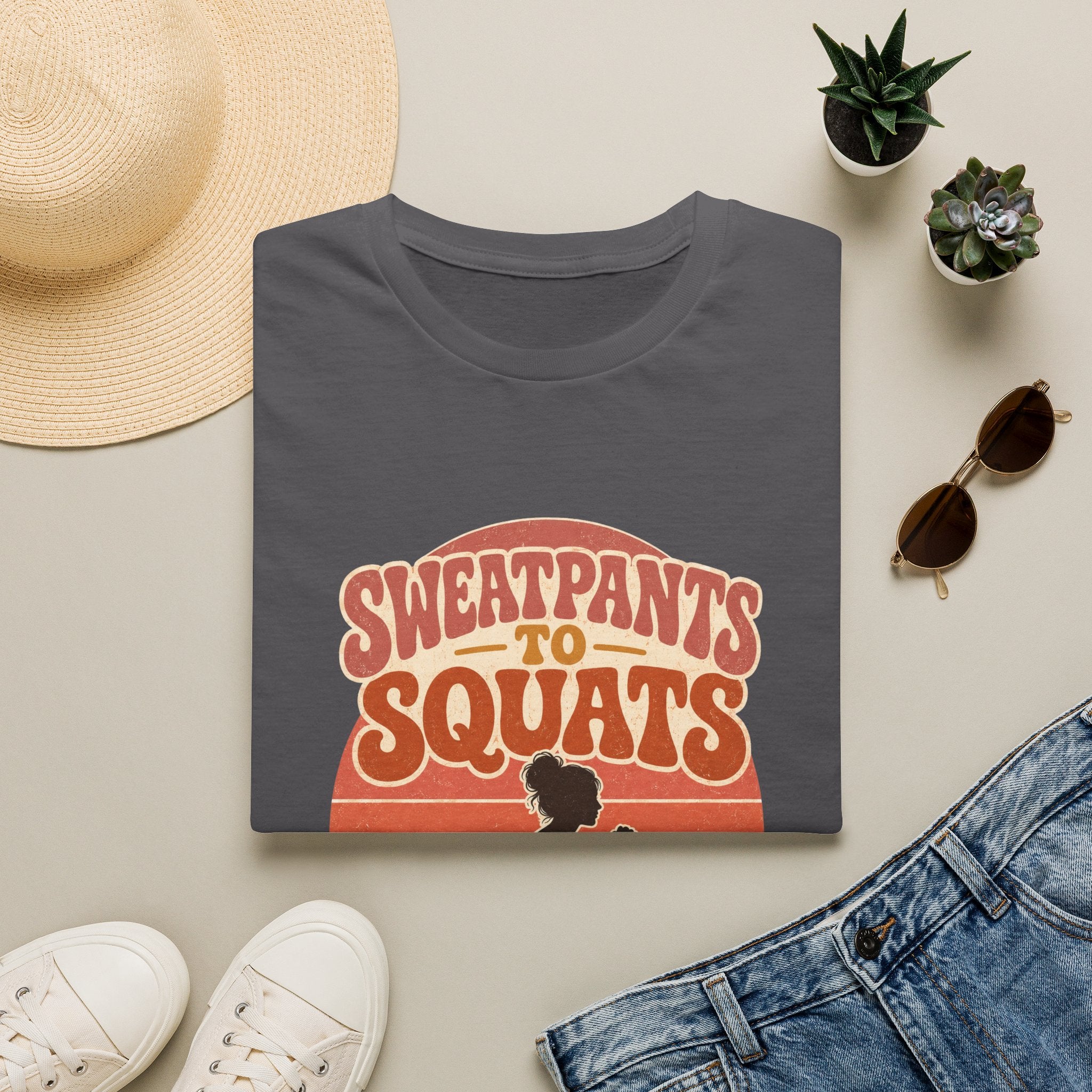 Sweatpants to Squats T-Shirt — Retro Fitness Motivation Tee