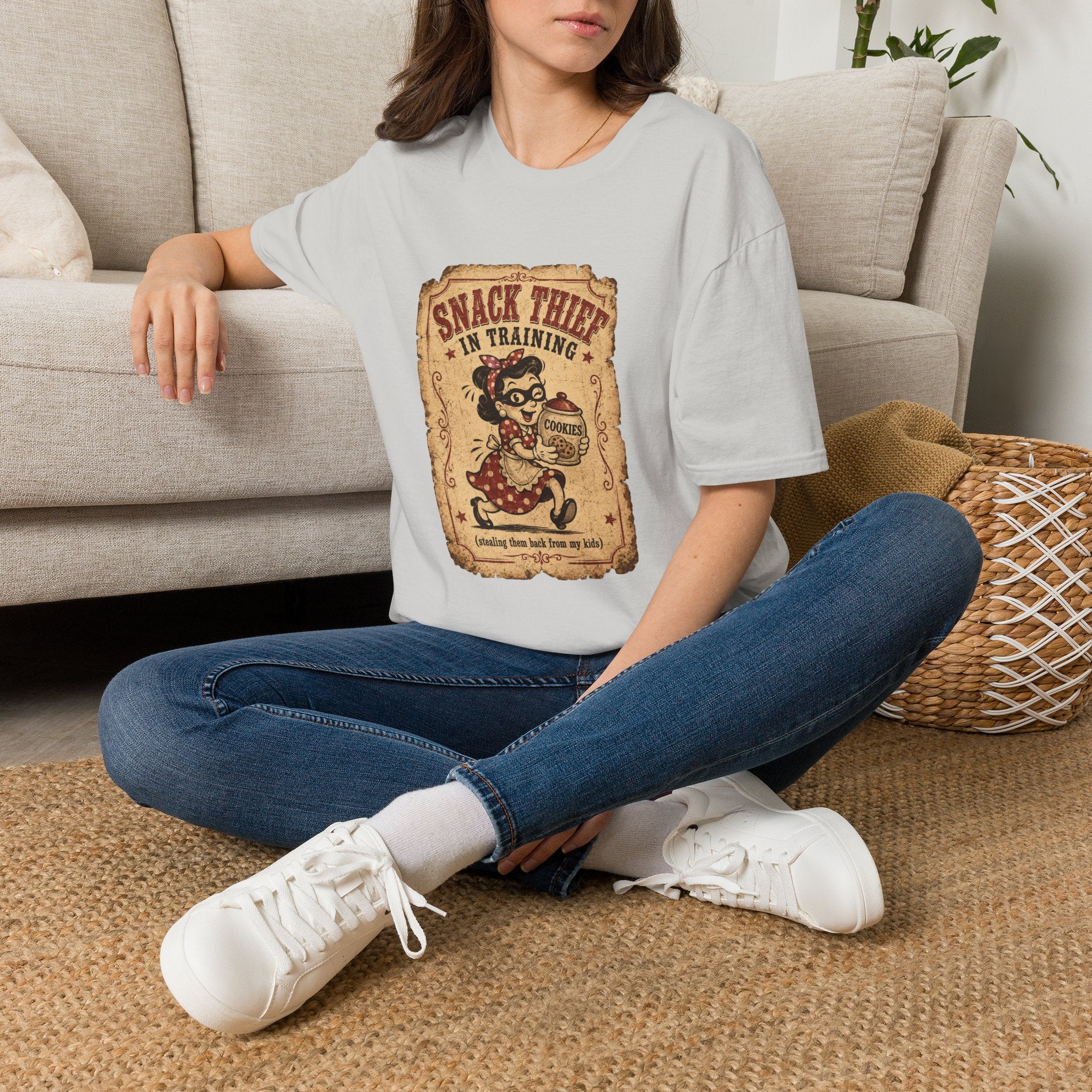 Snack Thief T-Shirt — Funny Retro Cookie Lover Tee ("Snack Thief in Training")