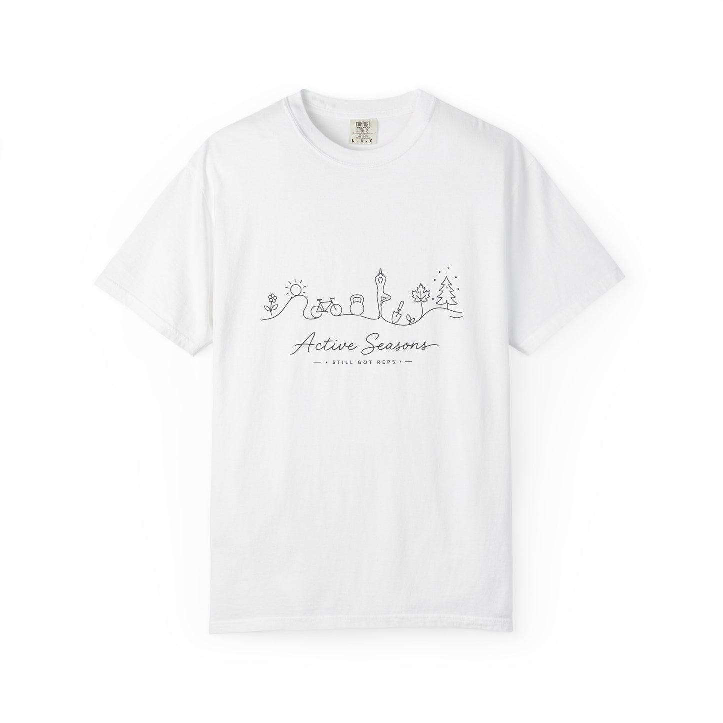 Adventure Series Active Seasons T-Shirt — Minimal Line Art Seasonal Graphic Tee