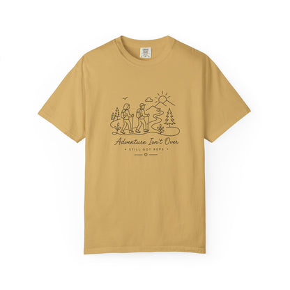 Adventure Series, "Adventure Isn’t Over T-shirt' — Minimal Hiking Outdoor Graphic Tee