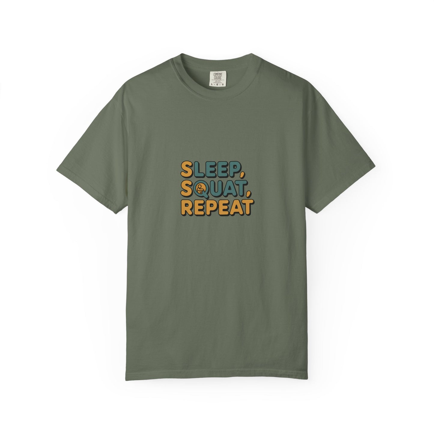 Sleep. Squat. Repeat. T-Shirt - Retro Fitness Gym Tee
