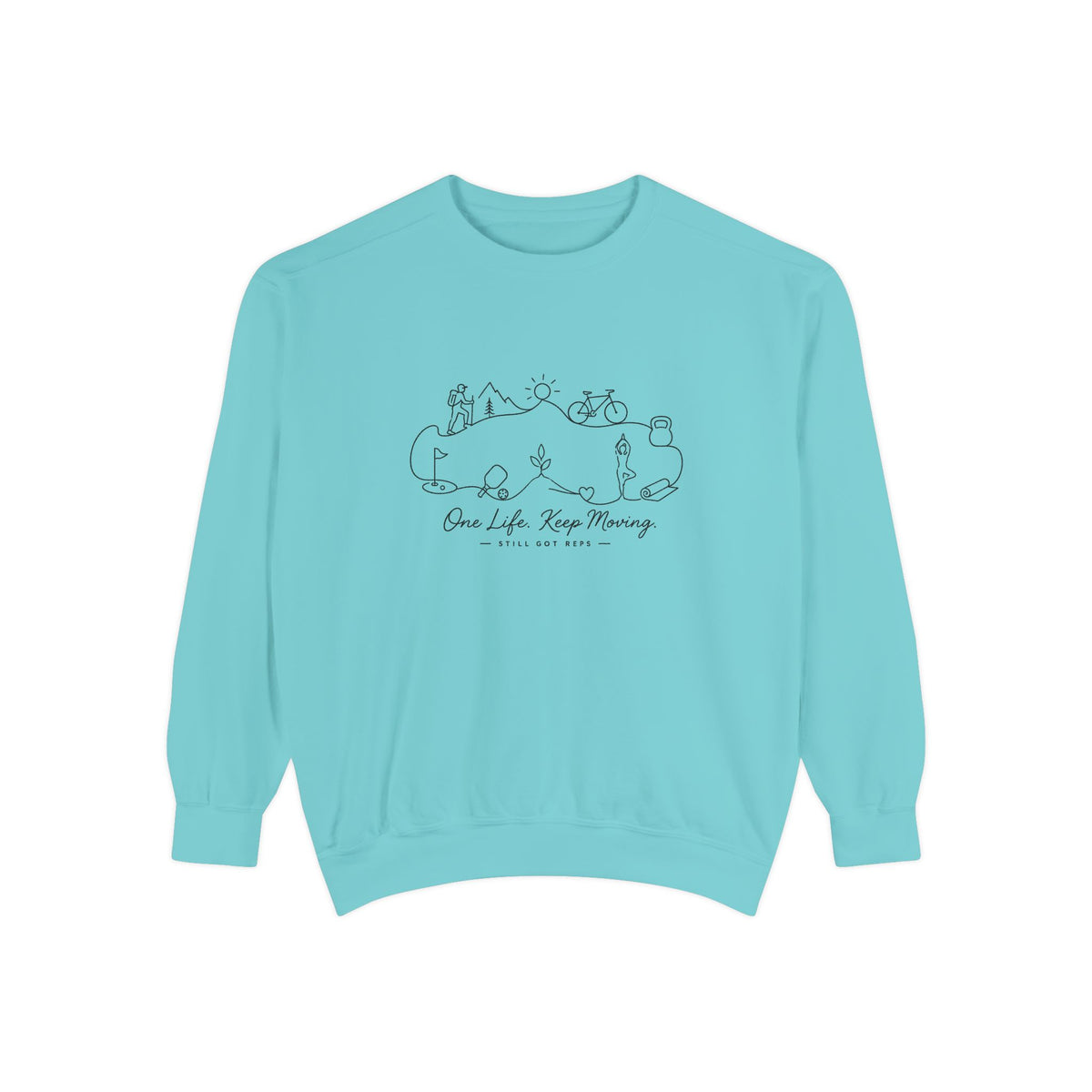 Inspirational Heritage Pullover | One Life Keep Moving Graphic Sweatshirt | Active Lifestyle Top