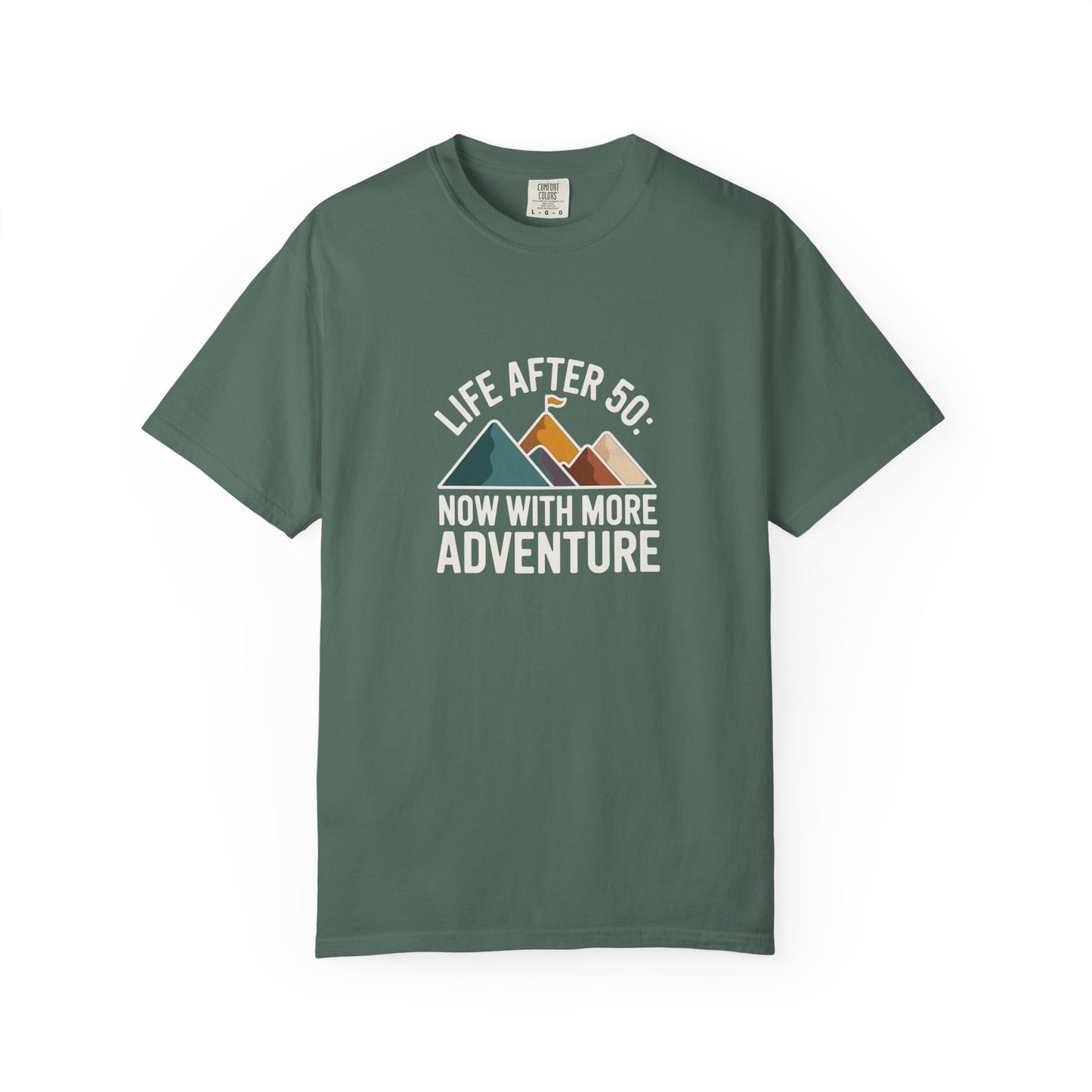 T-Shirt — "Life After 50: Now With More Adventure" Mountain Graphic