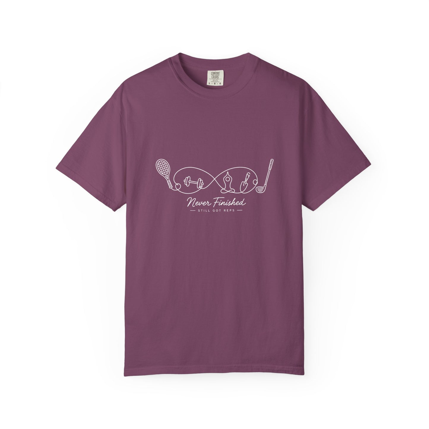 Adventure Series, Tennis Infinity Graphic T-Shirt — "Never Finished" Casual Tee