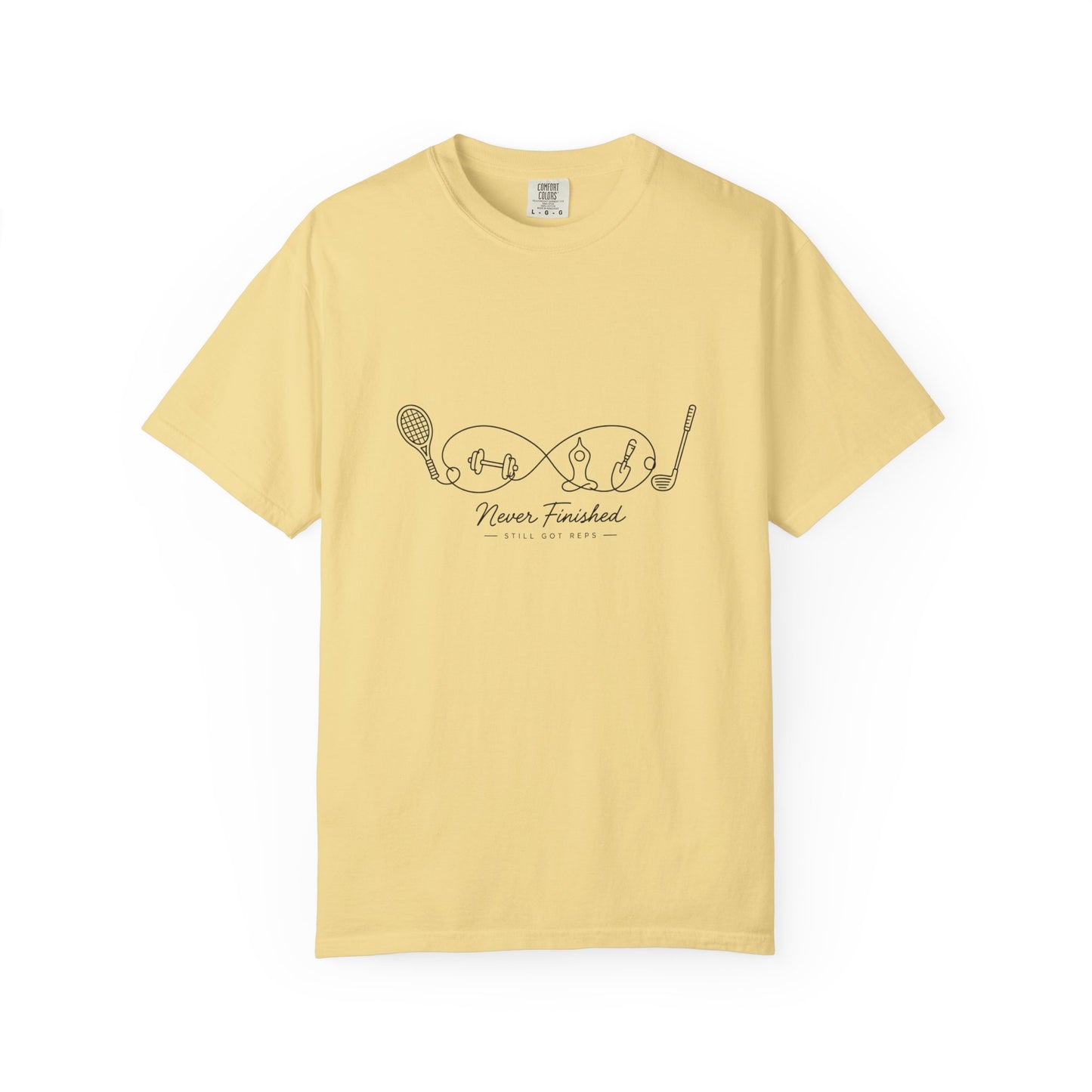 Adventure Series, Tennis Infinity Graphic T-Shirt — "Never Finished" Casual Tee