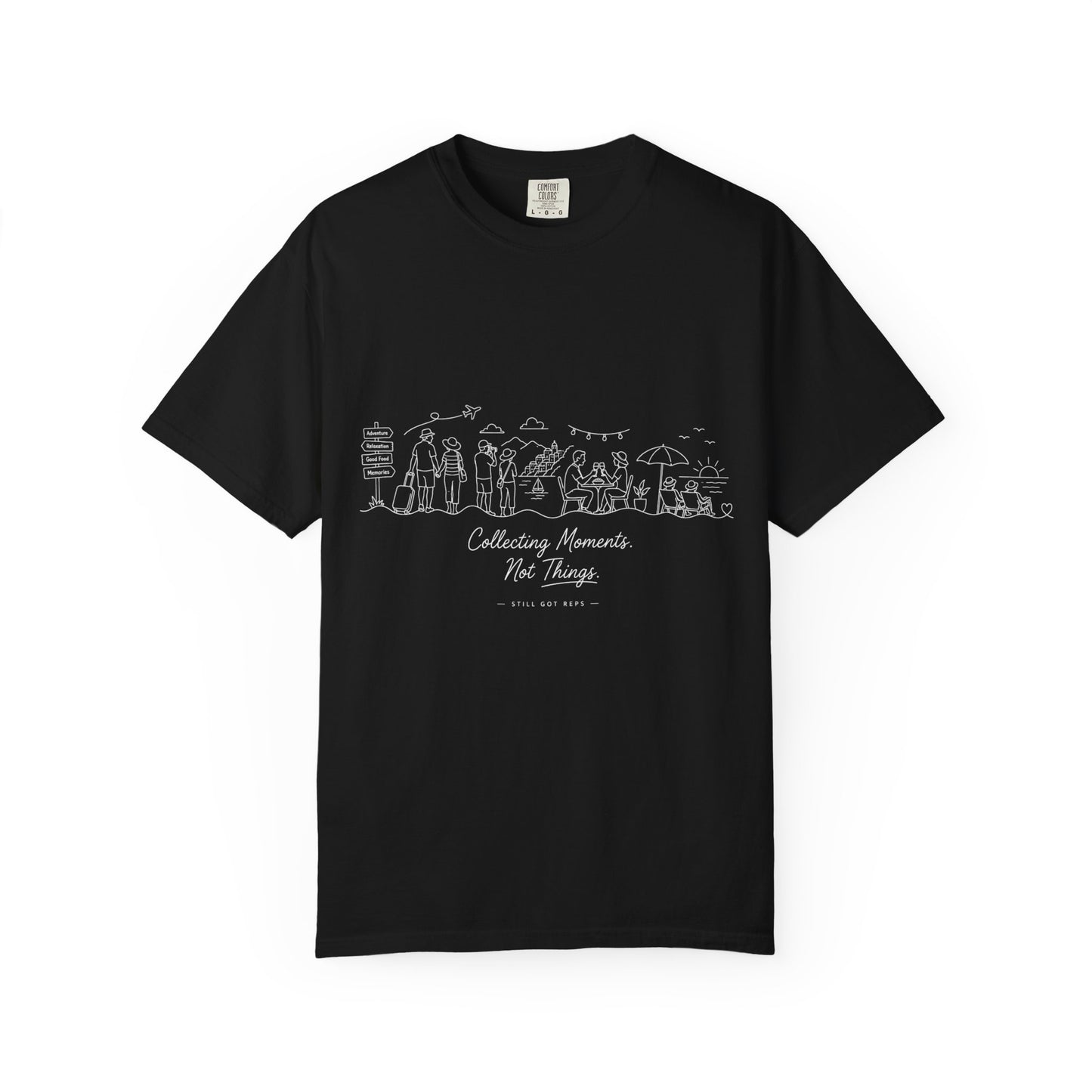 White Subtle Embossed Graphic T-Shirt