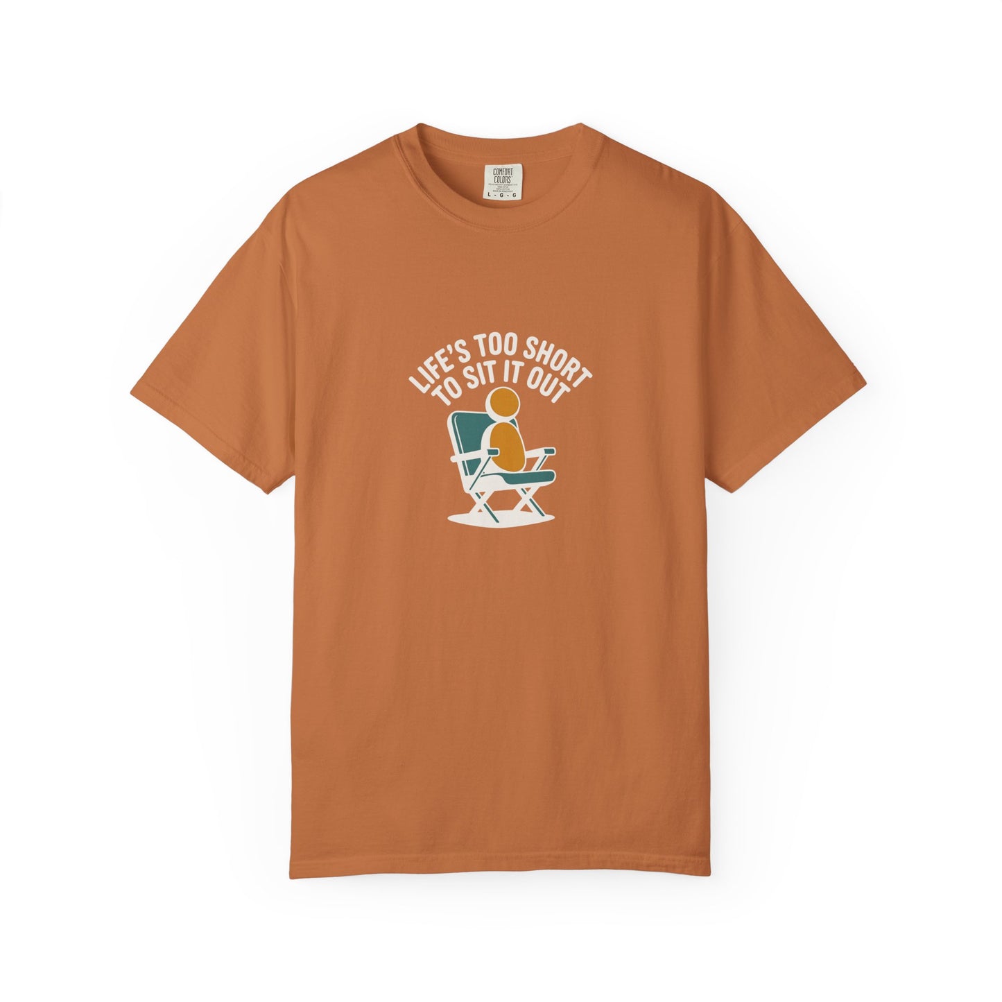 T-Shirt - "Life's Too Short to Sit It Out" Rocking Chair Graphic Tee