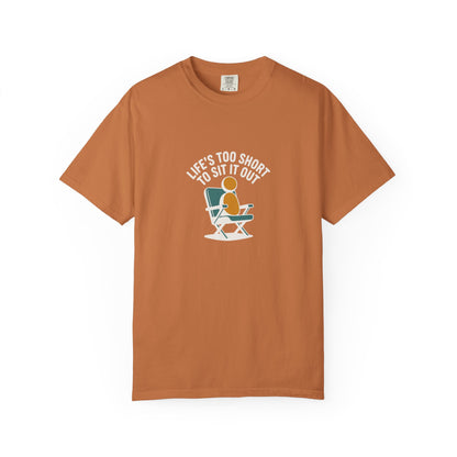 T-Shirt - "Life's Too Short to Sit It Out" Rocking Chair Graphic Tee