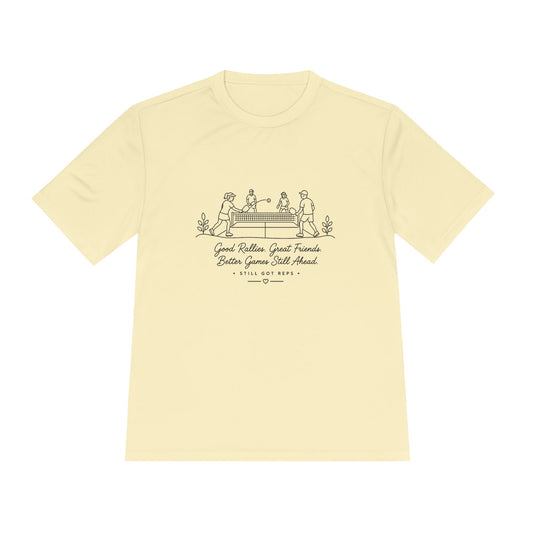 Good Rallies Great Friends Better Games Still Ahead Line Art Dry Fit T-Shirt