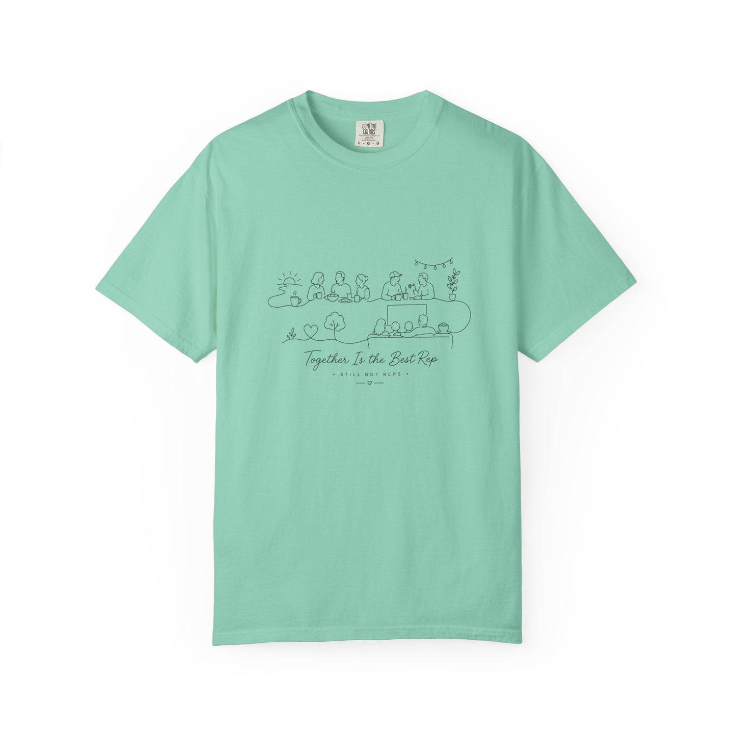 Adventure Series, Friends Line Art T-Shirt — "Together to the Finish Line" Minimal Graphic Tee