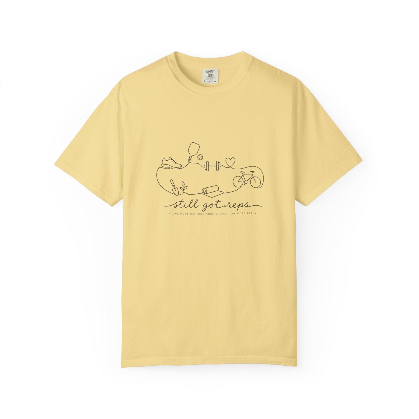 Still Got Reps T-Shirt — Minimal Fitness Line Art Tee