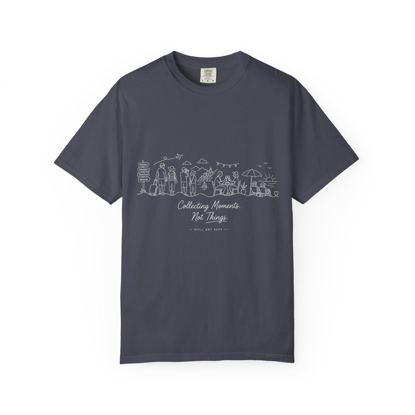 White Subtle Embossed Graphic T-Shirt