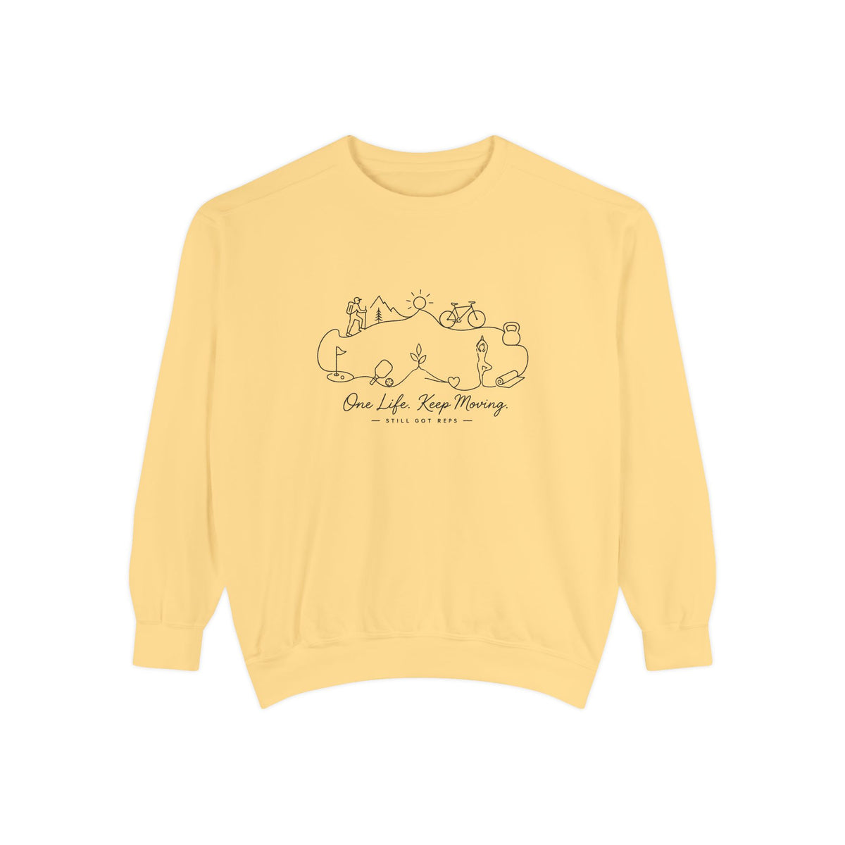 Inspirational Heritage Pullover | One Life Keep Moving Graphic Sweatshirt | Active Lifestyle Top