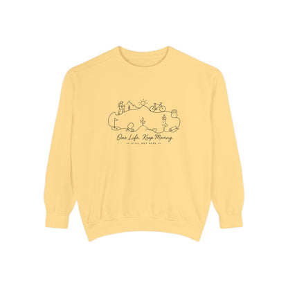 Inspirational Heritage Pullover | One Life Keep Moving Graphic Sweatshirt | Active Lifestyle Top