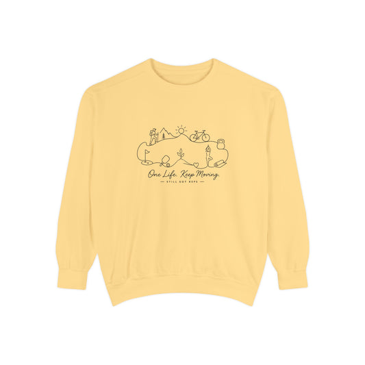 Inspirational Heritage Pullover | One Life Keep Moving Graphic Sweatshirt | Active Lifestyle Top
