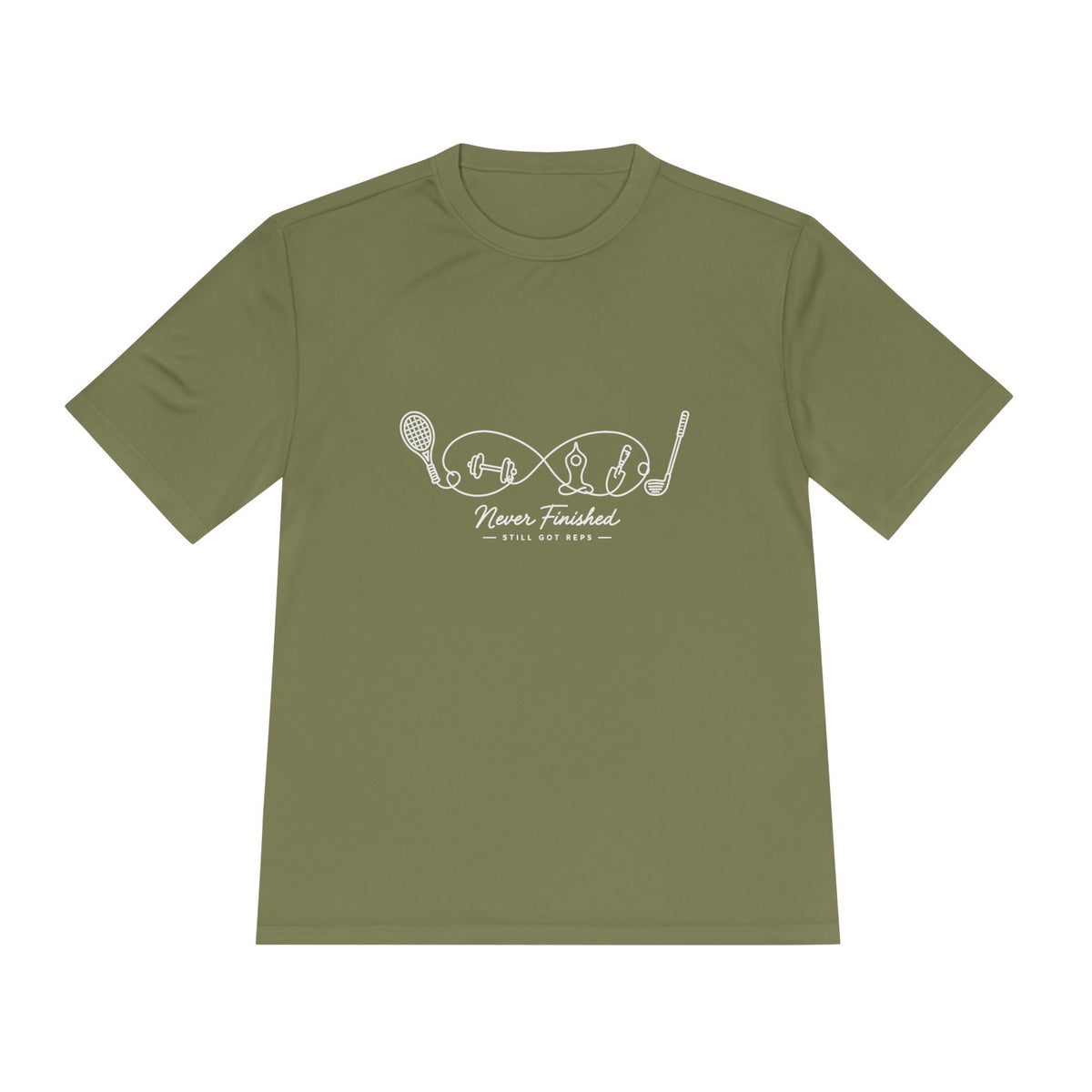 Never Finished Line Art Dry Fit T-Shirt