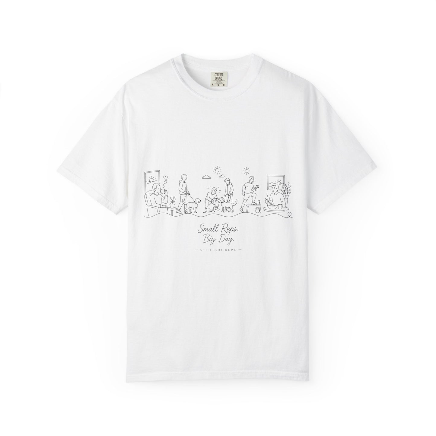 Minimalist Line Art 'Small Town Big Day' Tee — Graphic T-Shirt