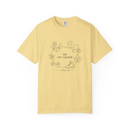 Adventure Series: No Off-Season Graphic T-Shirt — Minimal Line Art Fitness & Outdoors Tee