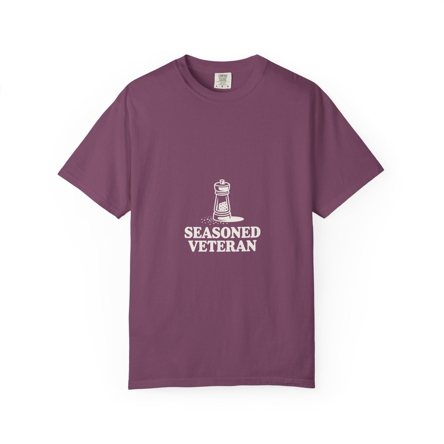 Seasoned Veteran T-Shirt — Military Pride Graphic Tee with Salt Shaker Design
