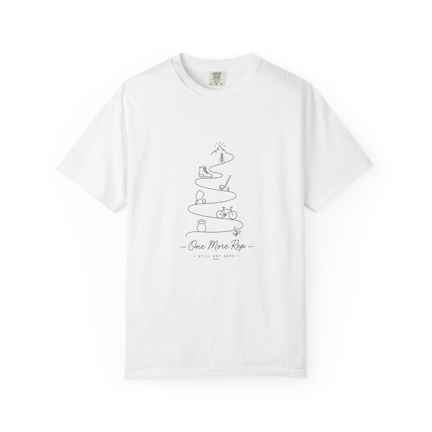 One More Rep T-Shirt — Minimalist Fitness & Cycling Illustration Tee