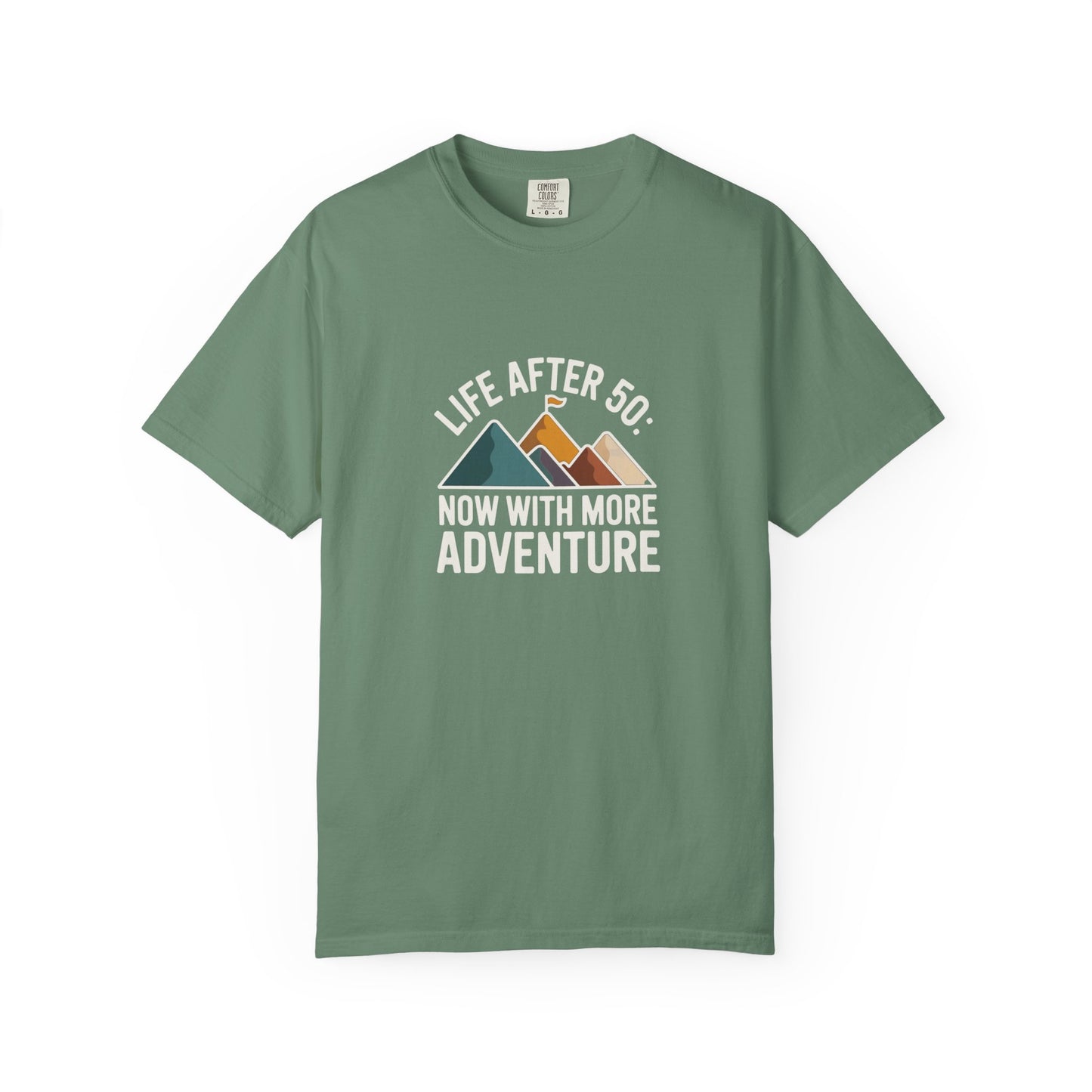 T-Shirt — "Life After 50: Now With More Adventure" Mountain Graphic