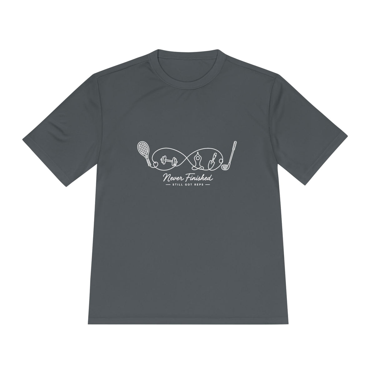 Never Finished Line Art Dry Fit T-Shirt