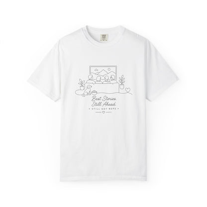 Adventure Series, T-Shirt — 'Best Season Starts Ahead' Minimal Line Art Landscape Tee